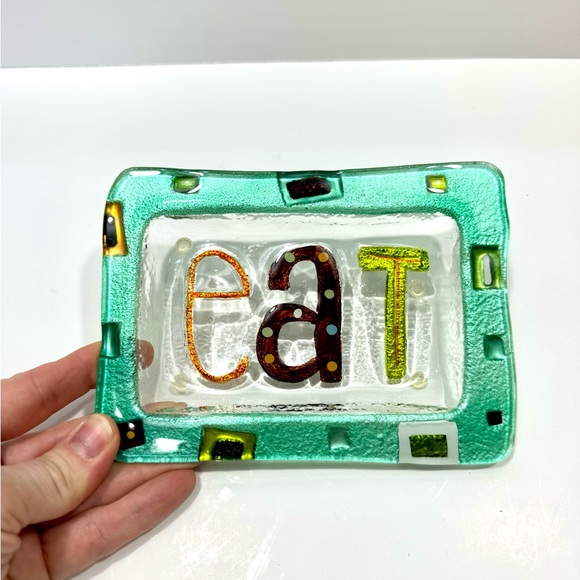 LORI SIEBERT FOR SILVESTRI GLASS SMALL GLASS SNACK TRAY - Picture 2 of 5